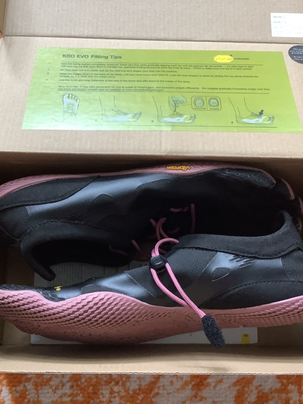 Vibram Fivefingers KSO ECO Women’s Size 42 Black+Rose - Picture 6 of 7